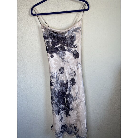 Lulus Floral fairy goth satin slip dress coquette dainty midi M whimsical - Picture 1 of 10